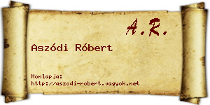 Aszódi Róbert névjegykártya