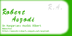 robert aszodi business card