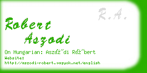 robert aszodi business card